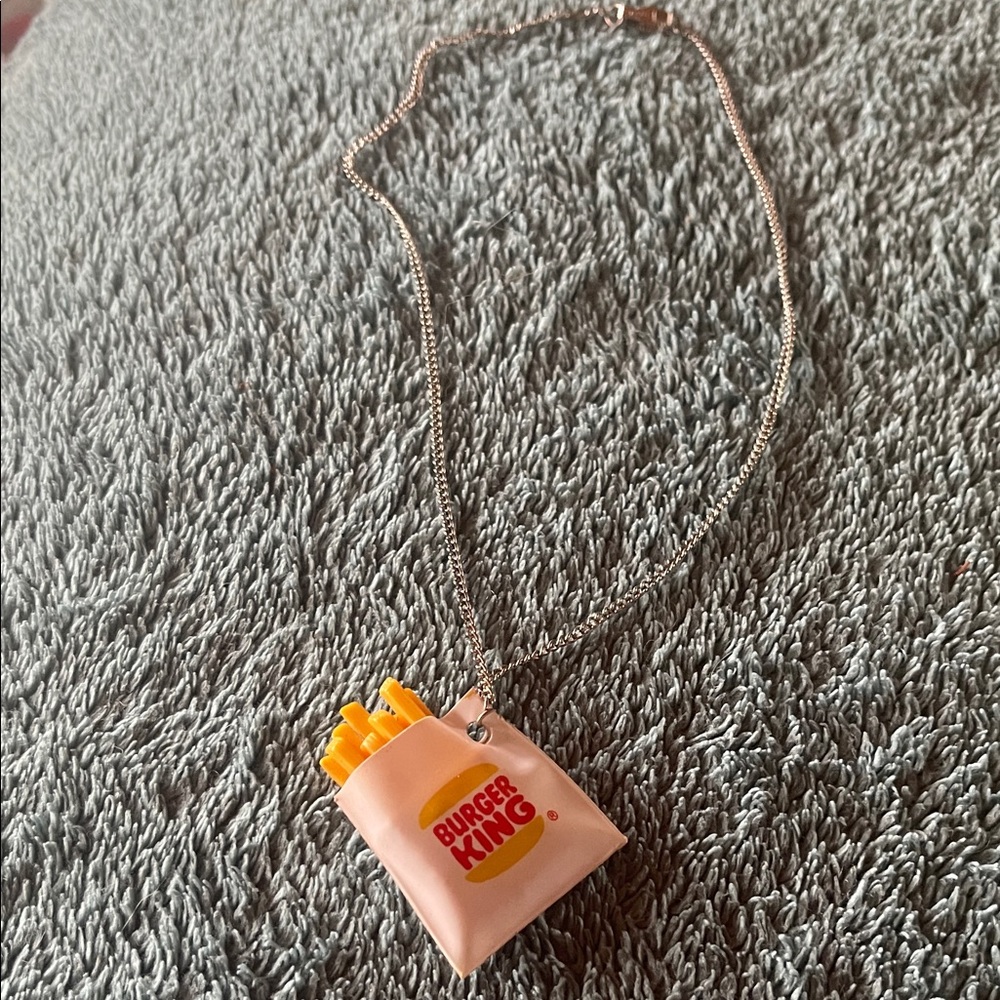 Kids Pink French Fry Necklace
